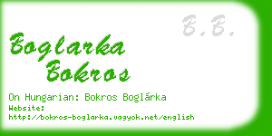 boglarka bokros business card