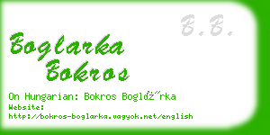 boglarka bokros business card